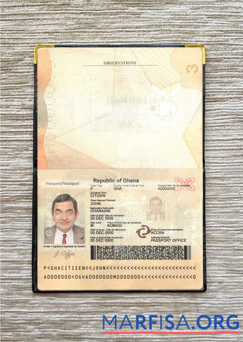 Realistic Ghana passport photo look example